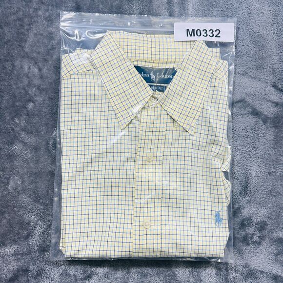 Polo Ralph Lauren Classic Fit Shirt Mens Medium Yellow Plaid Button Down Preppy - Picture 10 of 10